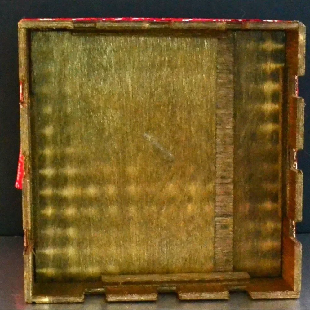 Vintage Wood Crate And Bandana Pocket Book Tote Knitting Bag Store Tag Attached